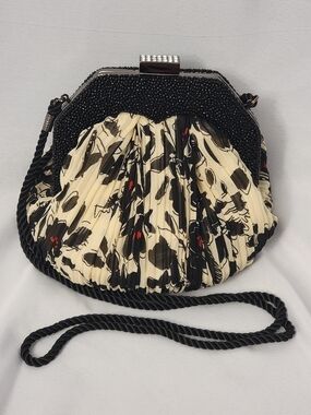 Kate Landry Spring Trend Pleated Floral Beaded Bag